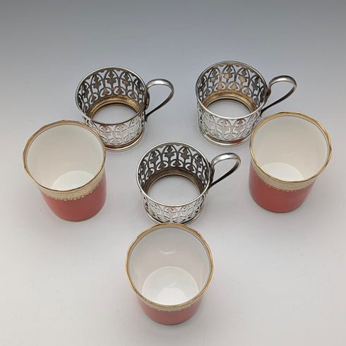 1929 年英國復古純銀杯托瓷杯 3 件套 Walker&Hall,AYNSLEY